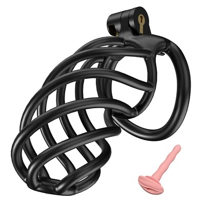 Cobra Male Chastity Cage Device Men Resin Mamba Spiral Locking Belt 5 Rings C536