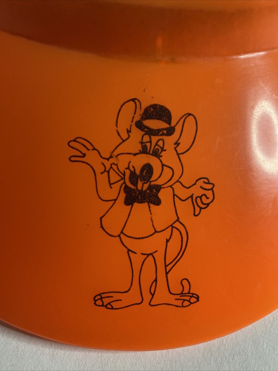Vintage 80s Chuck E Cheese's Pizza Time Theatre Orange Plastic