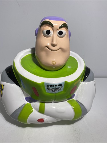 NWT Disney Pixar TOY STORY Buzz Lightyear Ceramic Piggy Coin Bank Breakable - Picture 1 of 5