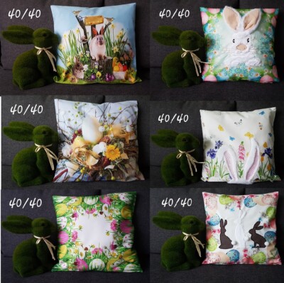 Ostern Kissenbezug 15''x15'' 40x40 cm Samt weich 3D