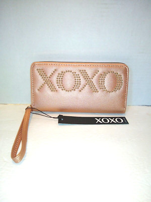 Rose Gold XOX0 Vegan Leather Zip Around wallet/wristlet -NWT