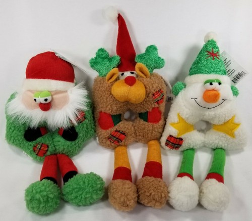 Festive Friends Holiday Christmas Squeaker Santa Snowman Reindeer dog toy B16 - Picture 1 of 4