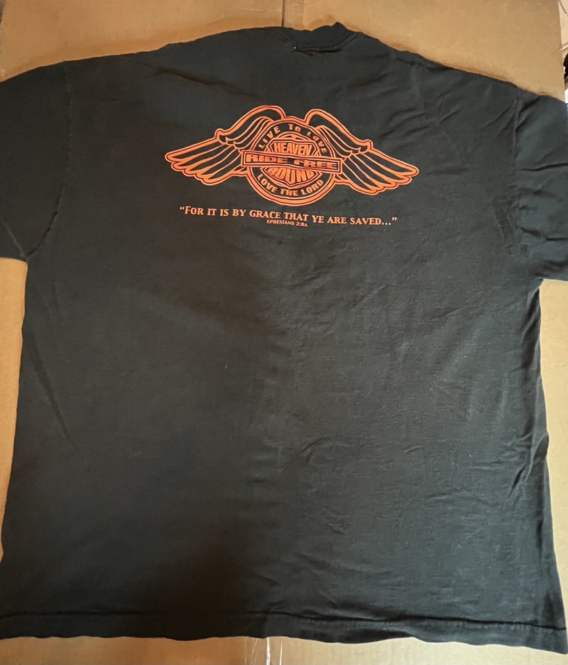 Ride Free To Eternal Life Kerusso Shirt Religious Harley Davidson Black