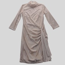 Alta Costura evening dress Small/champagne+glitter/1/2 back zip/gathered waist