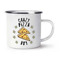VerrüCkte Pizza Jungen Stars Emaille Becher Tasse Spass Sohn Peperoni Kids Essen