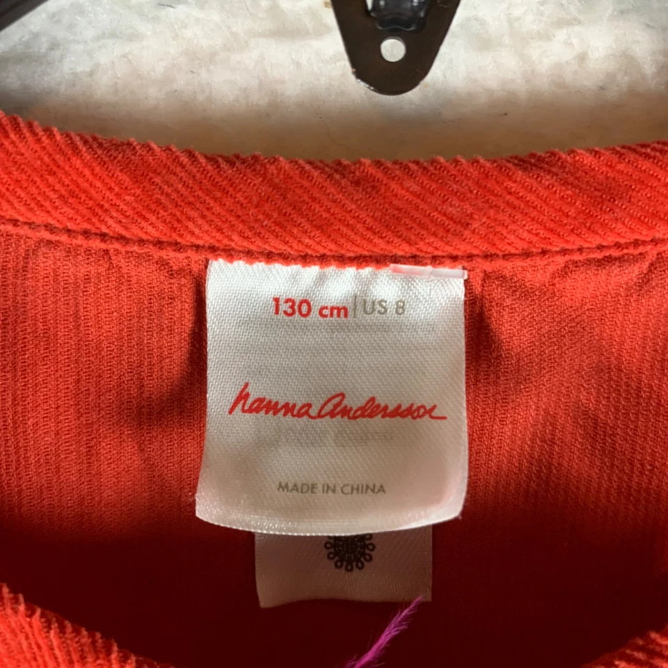 Vestido de pana naranja con botones delanteros manga larga Hanna Andersson 8 130 cm Foto 2 de 4