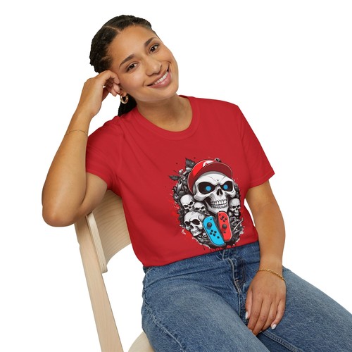 T-Shirt Skull & Gaming Console - Maglietta Grafica Giocatore Unisex - Switch - Foto 90 di 91