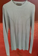 Vintage Robert Bruce Cotton Rib Stretch Top Slate blue Adult medium, Made In USA