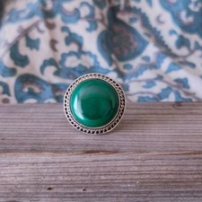 Natural Malachite Ring,925 Sterling Silver,Bohemian Ring,Gift,All Sizes 3 to 14