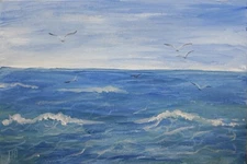 SEASCAPE ORIGINAL PAINTING canvas on board by Europe artist Yu.Pavlus