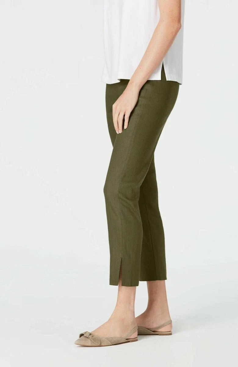 J.Jill 4X NEW Linen Stretch Front Slit Ankle Pants Kona