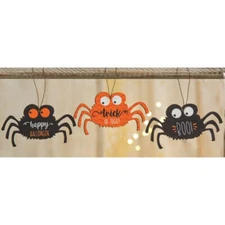 CWI Halloween Decor - Spider Trick Treat Boo Ornament 3pc Set