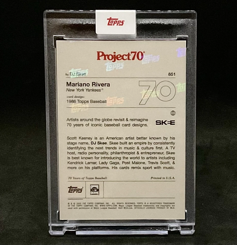 2021 Topps Project 70~1986 Mariano Rivera #851 Metallica~By DJ Skee PR:1,404 - Image 2 of 3