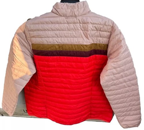 Eddie Bauer Microlight Puffer Jacket 650 Fill Packable Stripe Women XL New Warm - Picture 6 of 11
