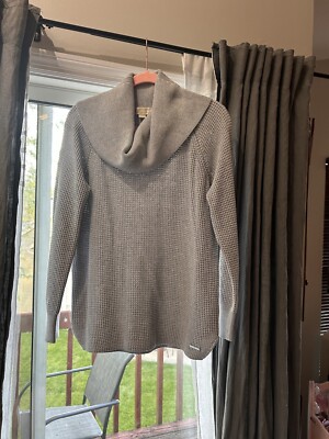Michael Kors Gray Knit Turtleneck Sweater Long Sleeve Neutral Size Small