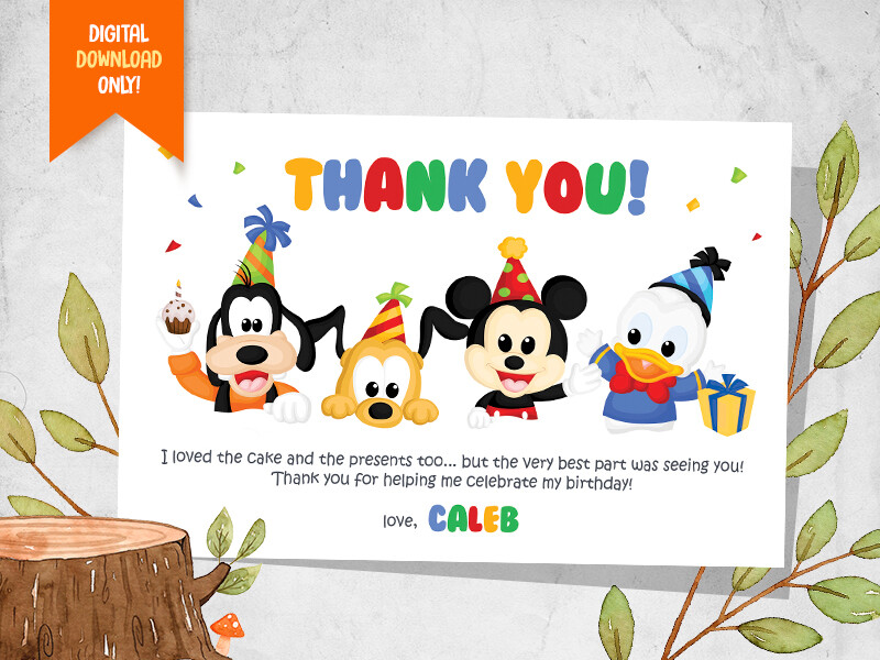Mickey Mouse DIGITAL Invite + FREE Thank You Card, Mickey Party Card - YOU PRINT | eBay mickey-mouse-digital-invite-free-thank-you-card-mickey-party-card-you-print-ebay