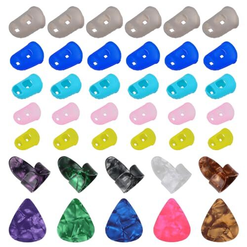 30Pcs Guitar Finger Protectors 5 Sizes Silicone Guitar Finger Guards Fingertip - Picture 2 of 8