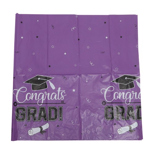 Graduation Tablecloth Party Decorations 2023 Purple for Keeping Clean