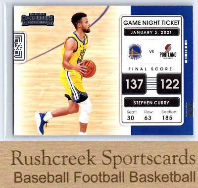 2021-22 Panini Contenders #8 Stephen Curry Warriors Game Night