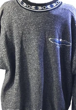 Arctic Adventure, Vintage Eagle American Indian Theme Sweatshirt Blue Men L