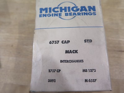 Michigan Engine Bearing Pair 6757 CAP STD Fits Mack NOS (2B1-1)