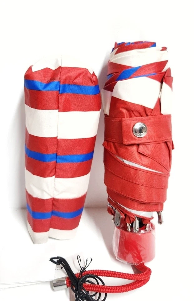 Mini Paraguas Coach Estampado a Rayas Tiza Plateada Multi Protección UV CU248 NUEVO CON ETIQUETAS Foto 4 de 4