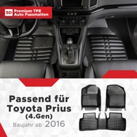 5D Premium Auto Fussmatten TPE Set Passend FüR Toyota Prius (4.Gen) Baujahr 2016
