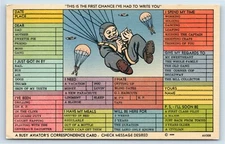 Busy Aviator's Correspondence Card First Chance I've Had to Write You Postcard