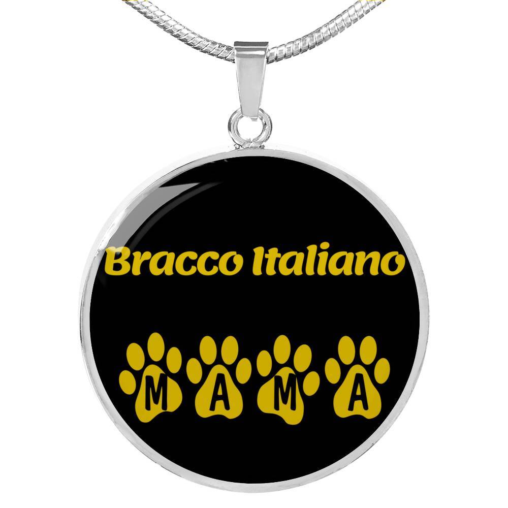 Bracco Italiano Mama Circle Necklace Stainless Steel or 18k Gold 18-22