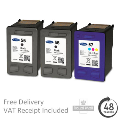 Premium wiederaufbereitete 56 schwarze & 57 Farben Tintenpatronen für HP Drucker