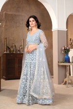 NEW INDIAN LOOK NET STYLISH LEHENGA CHOLI WITH DUPATTA FOR WOMEN WEDDING WEAR