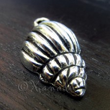 10PCs Seashell Wholesale Silver Plated Shell Pendant Charms - C3066
