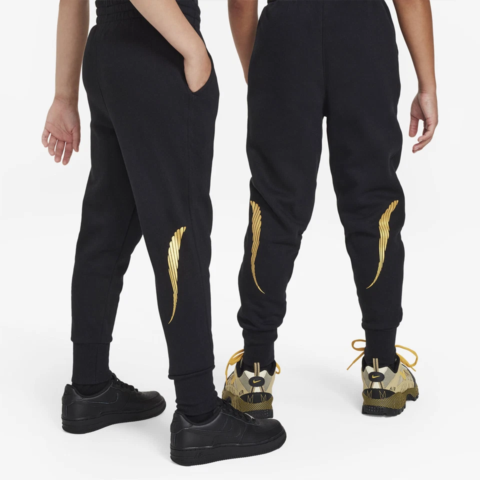 PANTALONI NIKE BAMBINA CLUB SHINE - FJ6162-010 col. nero/oro - Immagine 2 di 4