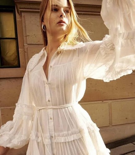 AJE Memento White Cotton Tiered Ruffle Shirt Maxi Dress Size 8 $695 - Picture 7 of 14