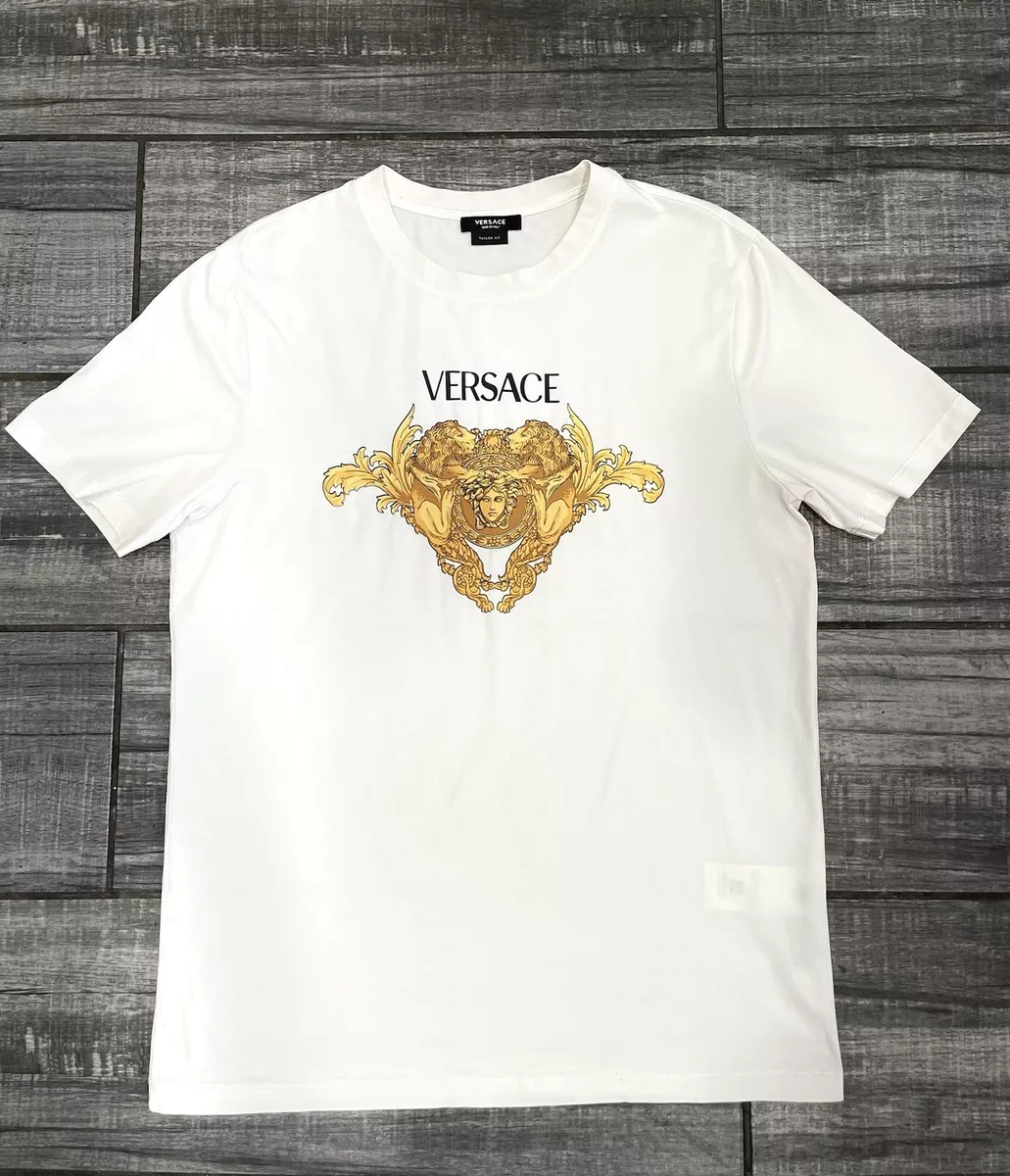 Gianni Versace T Shirt Motif Gold Medusa Logomens Size XL RARE!