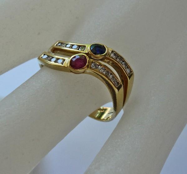 Brilliant ring * ring with ruby sapphire sapphire… - image 5