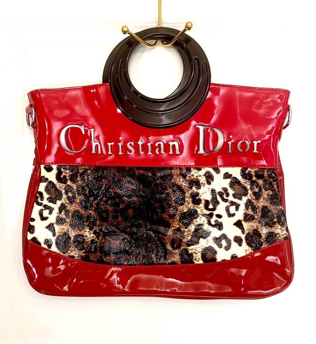 2004 John Galliano for Christian Dior Purse—Leopard and Red Patent