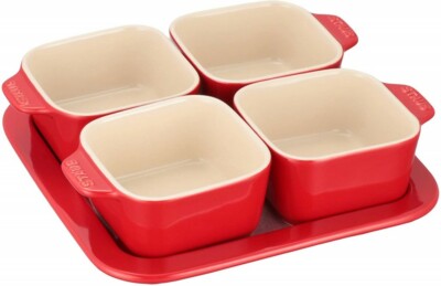 Staub Appetizer Set Cherry Ceramic Small Plate Set