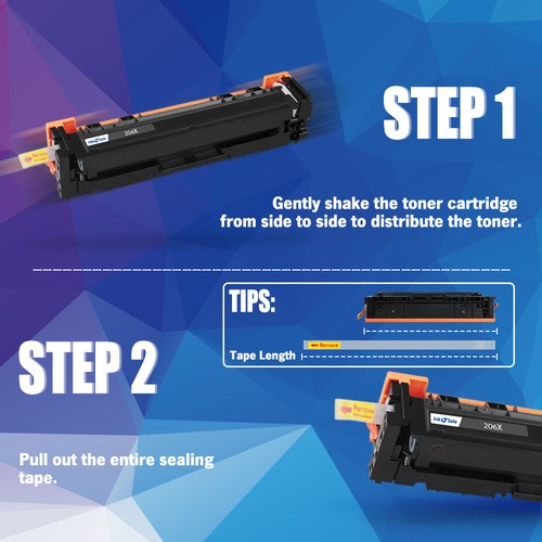 Set toner 4 pezzi W2110x per HP 206X colore Laserjet Pro MFP M283fdw M255dw con chip - Foto 4 di 7