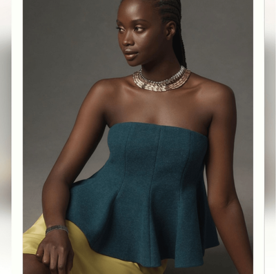 turquoise peplum top