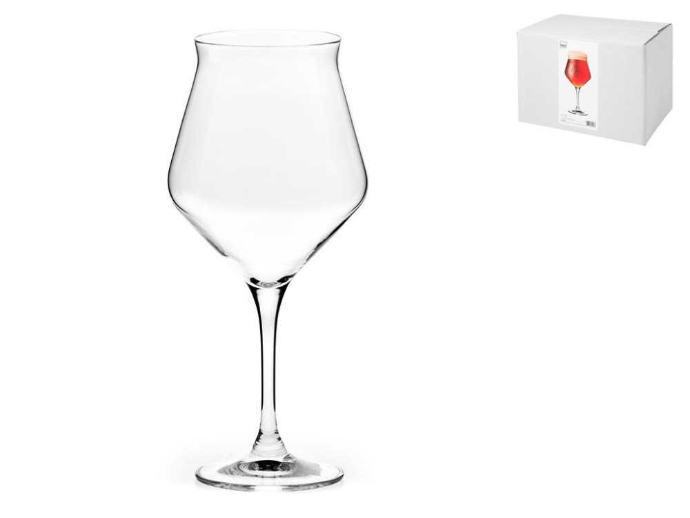Pack of 6 glass beer glasses Belgium model 42 cl
