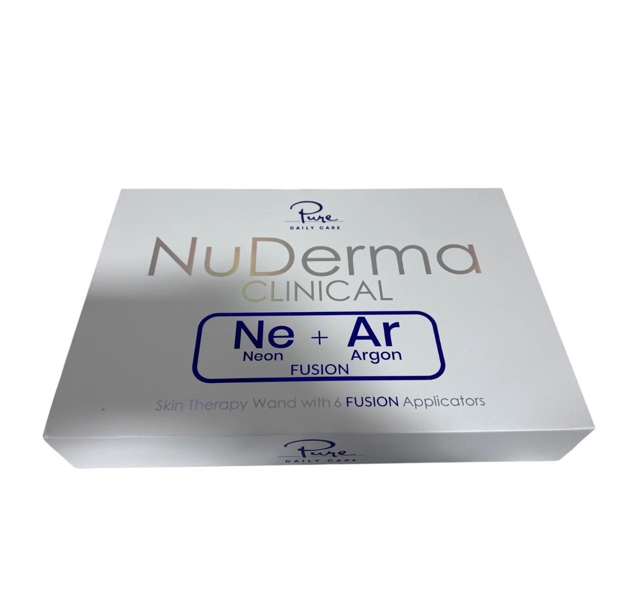 NuDerma Clinical Skin Therapy Wand with 6 Fusion Neon + Argon Wands (Open Box)