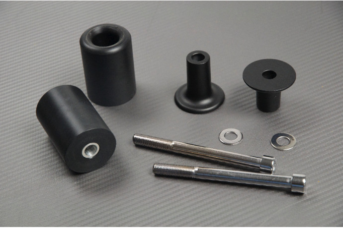 Roulettes de protection Kawasaki ZX6R 2019-2021 noires en aluminium CNC