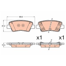 Satz Bremsbeläge Bremsklötze hinten für Hyundai I40 1 VF Ioniq AE | 24073633