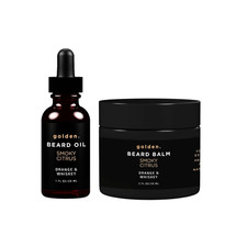 Golden Grooming Beard Bundle for Black Men - Natural Growth Kit with 2Oz Balm