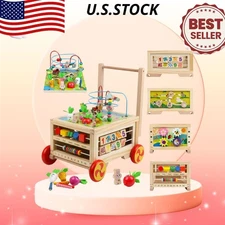 7-in-1 Wooden Activity Cube Montessori Toy for Toddlers 1+