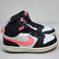 Nike Court Borough Mid 2 Sunset Pulse Black White Pink Youth Size 11C