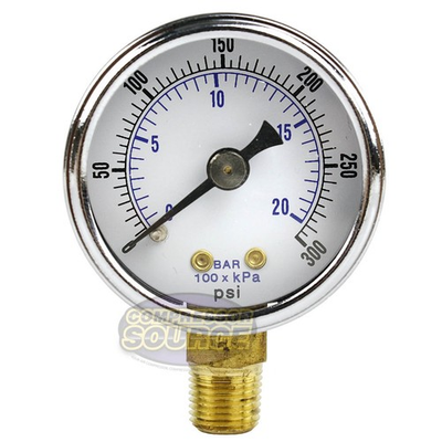 #ad 1 8quot; NPT Air Pressure Gauge 0 300 Psi Side Mount Bottom Mount 1.5quot; Face $11.49