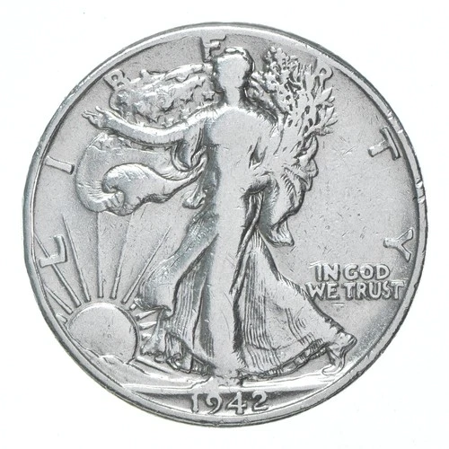XF/AU 1942-D Walking Liberty Half Dollar Polished 90% Silver *0996