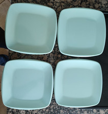 Retro Melmac Harmony House "Talk of the Town" 10X10 4 Plates Melamine Aqua